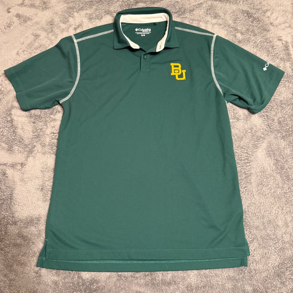 Columbia Golf Baylor Bears‎ Green Short Sleeve Polo Shirt Men's M